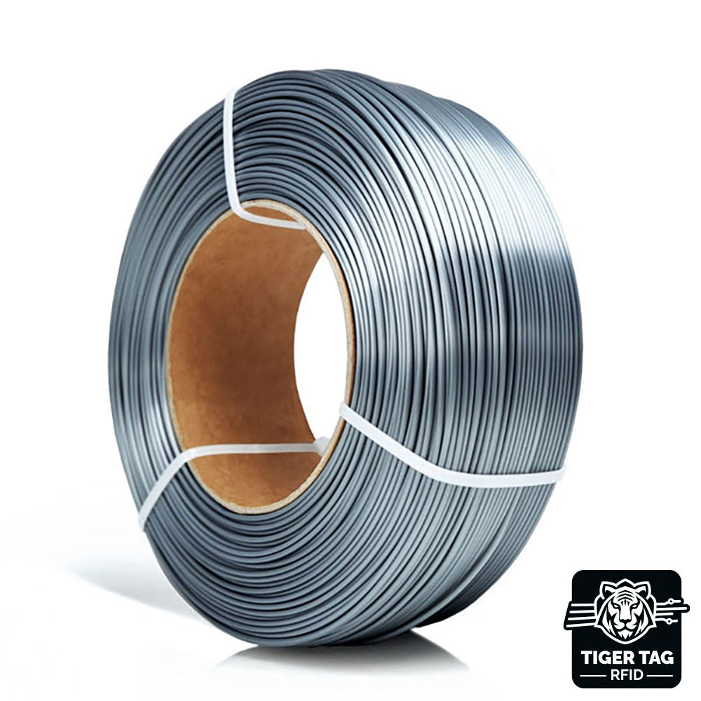 PLA-Silk Acier (Steel) 1,75 mm 1 kg Refill avec RFID Tiger Tag