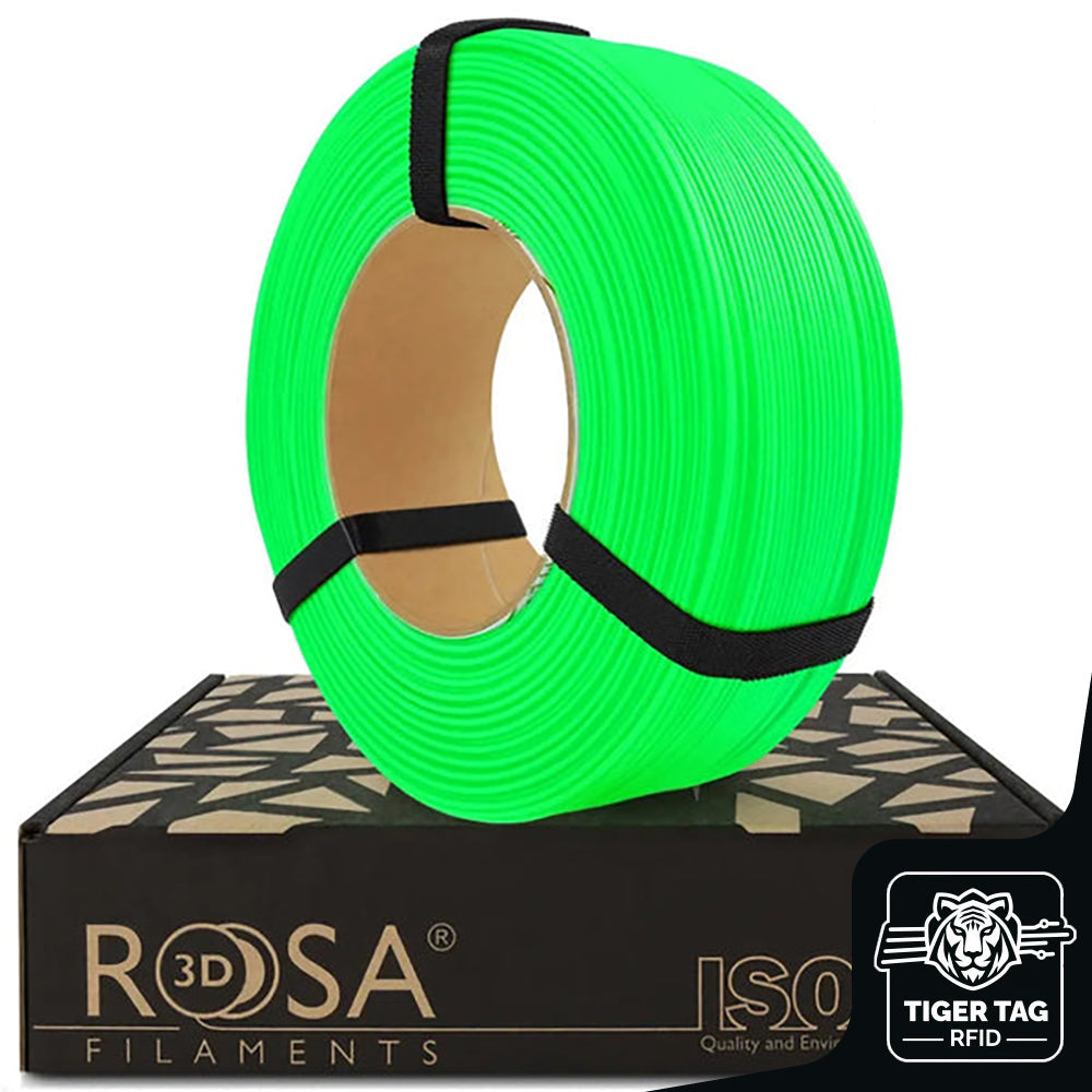 PLA Starter Vert Fluo (Neon Green) 1,75 mm 1 kg Refill avec RFID Tiger Tag