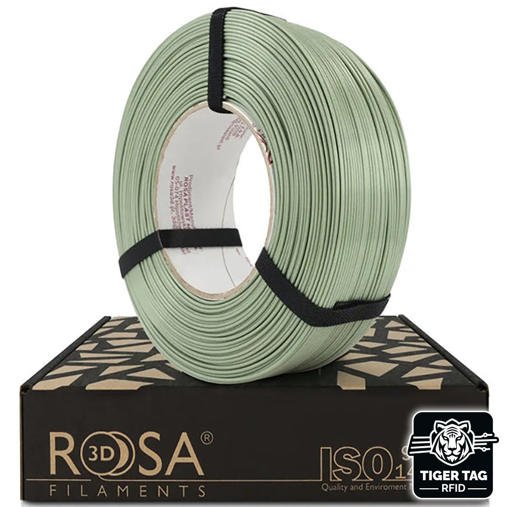 Rosa3D - PLA Starter - Vert Réséda (Reseda Green) - 1,75 mm - 1 kg Refill avec RFID Tiger Tag