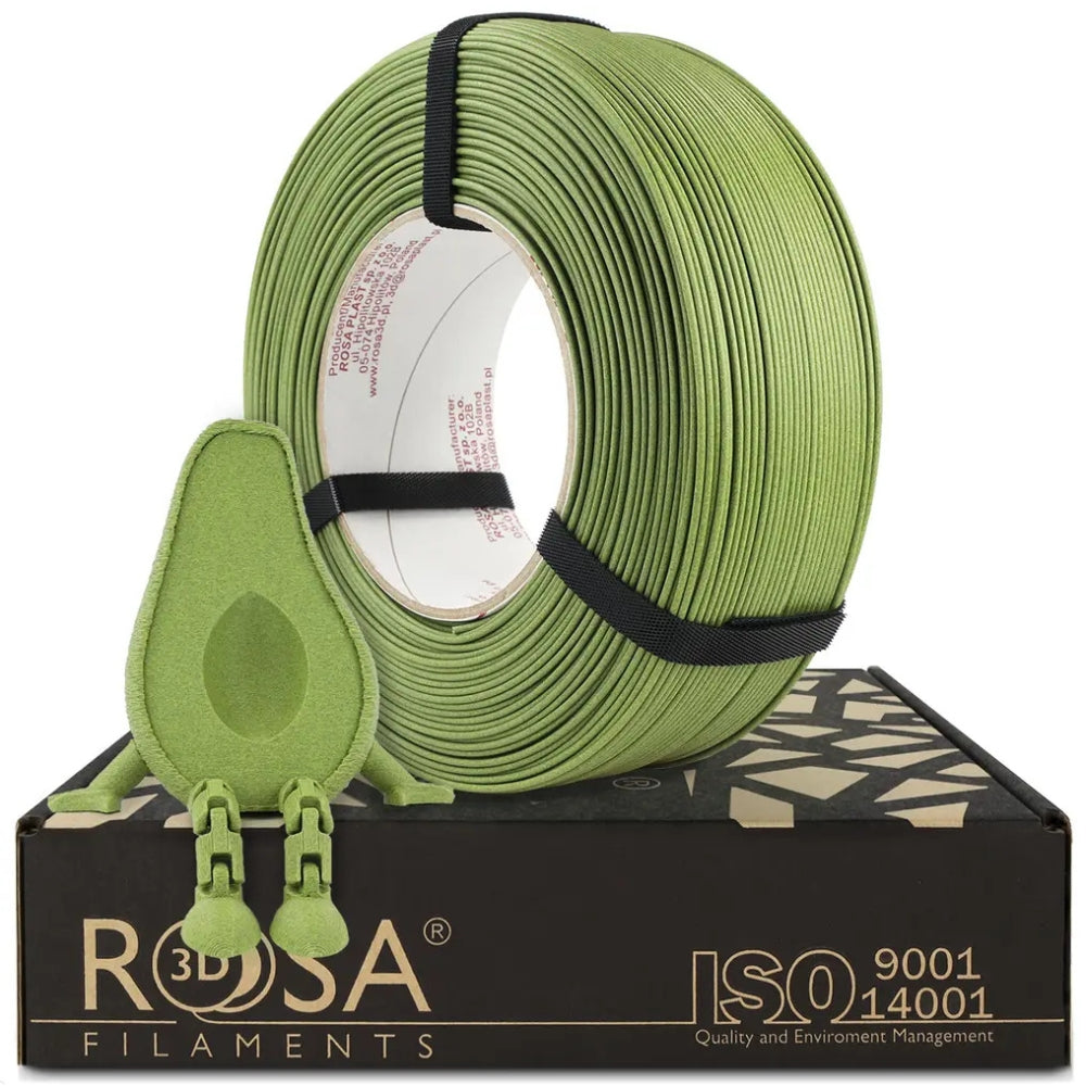 Rosa3D - PLA-CF - Vert Avocat Guacamole Mat (Matt Avocado Guacamole) - 1,75 mm - 1 kg Refill
