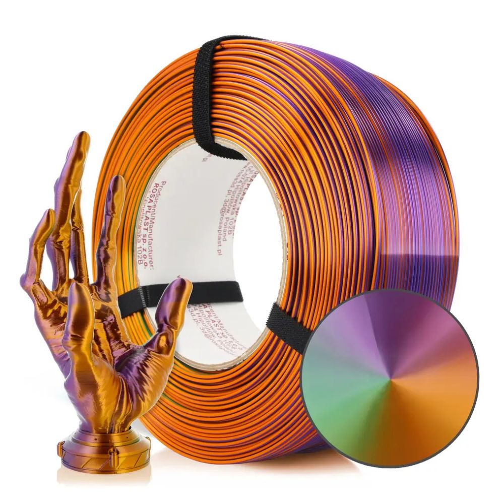 Rosa3D - PLA Magic Silk - Cameleon (Orange-Violet-Green) - 1,75 mm - 1 kg Refill
