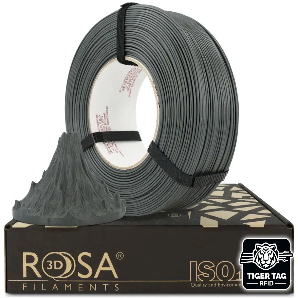 Rosa3D - PLA-CF Matt - Gris Lave (Lava Gray) - 1,75mm - 1kg - Refill avec RFID TigerTag