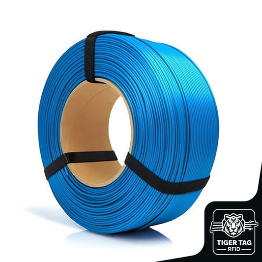 PLA Starter Bleu Capri Satiné (Capri Blue Satin) 1,75 mm 1 kg Refill avec RFID Tiger Tag