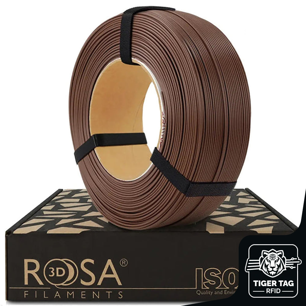 PLA Starter Chocolat (Chocolate Brown) 1,75 mm 1 kg Refill avec RFID Tiger Tag