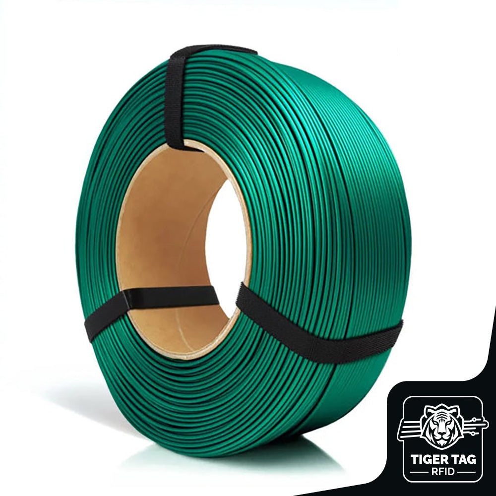 PLA Starter Vert Émeraude Satiné (Emerald Green Satin) 1,75 mm 1 kg Refill avec RFID Tiger Tag