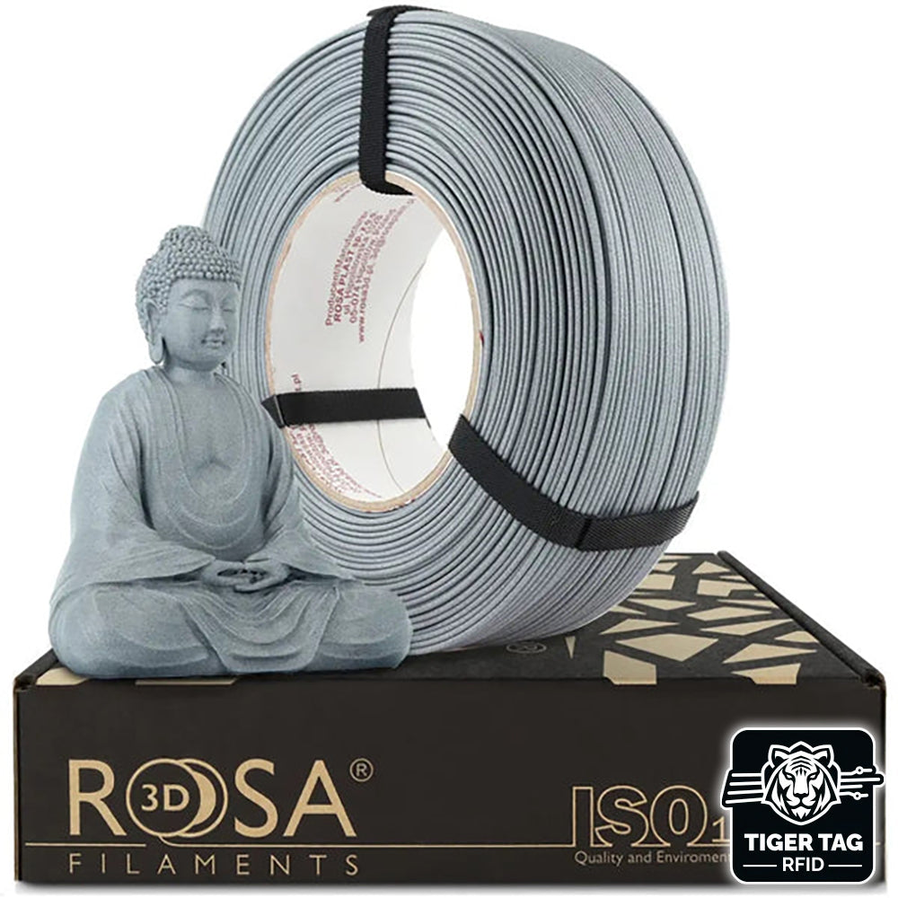 Rosa3D - PLA-CF - Gris Pierre Froide Mat (Matt Stone Cold Gray) - 1,75 mm - 1 kg Refill avec RFID TigerTag