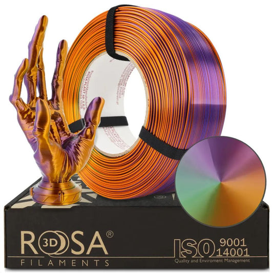 Rosa3D - PLA Magic Silk - Cameleon (Orange-Violet-Green) - 1,75 mm - 1 kg Refill