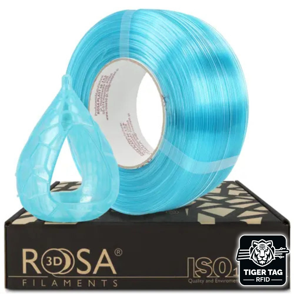 Rosa3D - PETG Standard HS - Bleu Glacé (Blue Ice Transparent) - 1,75 mm - 1 kg Refill RFID TigerTag