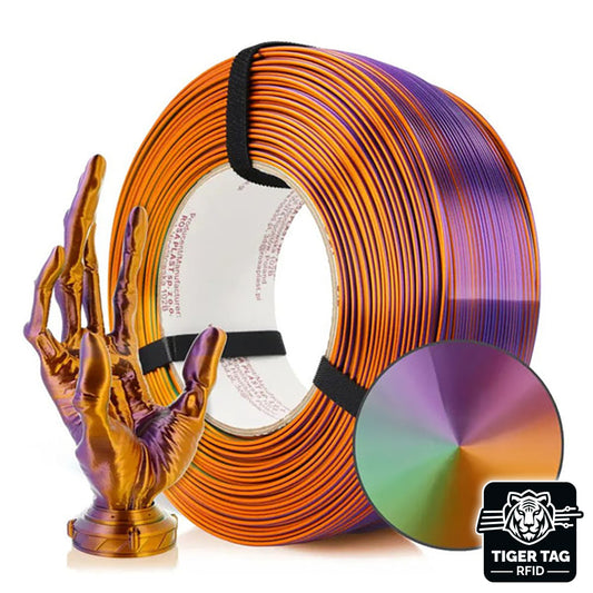 Rosa3D - PLA Magic Silk - Cameleon (Orange-Violet-Green) - 1,75 mm - 1 kg Refill avec RFID Tiger Tag