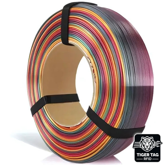 PLA Rainbow Arc-en-ciel Tropical (Multicolour Silk Tropical) 1,75 mm 1 kg Refill avec RFID Tiger Tag