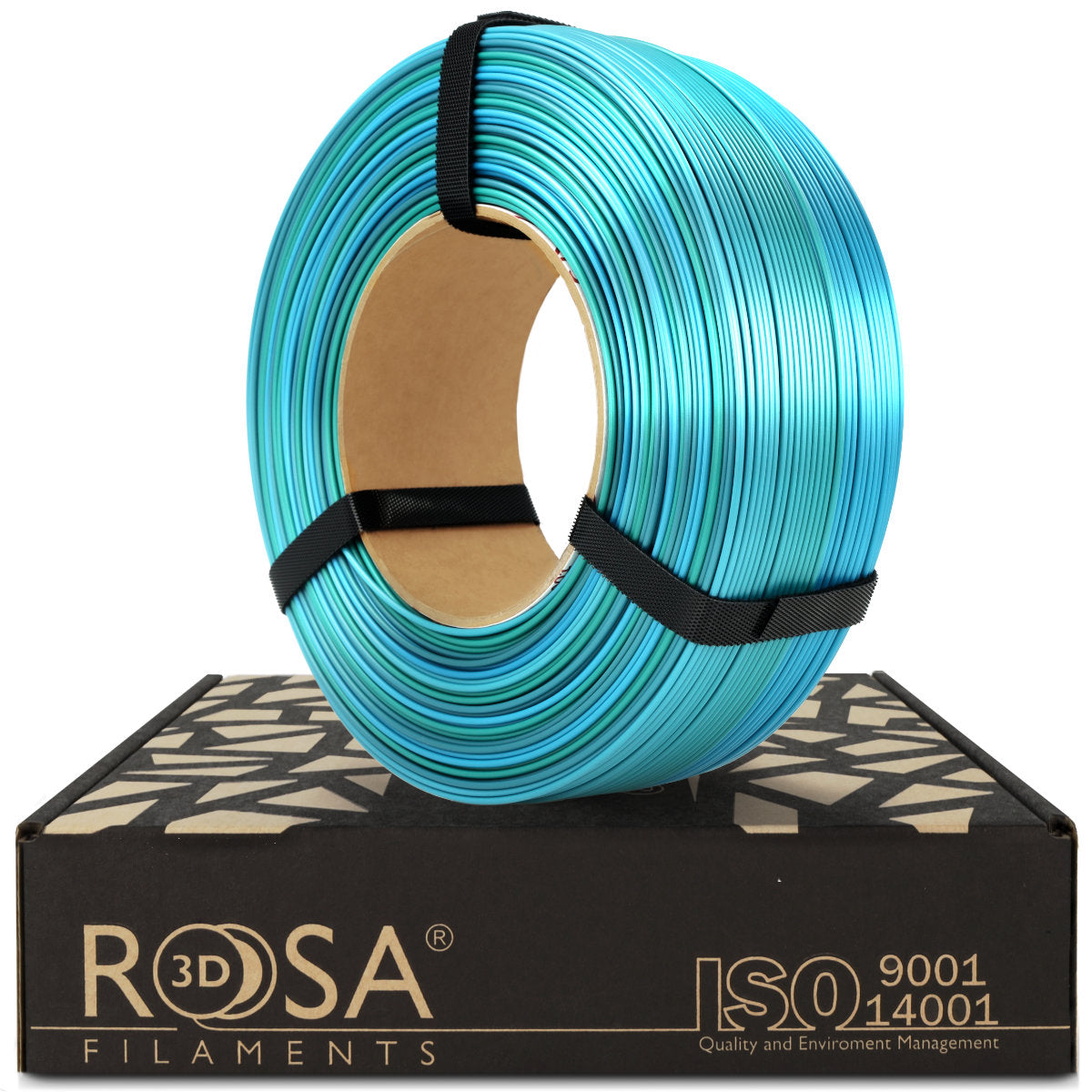 Rosa3D - PLA Rainbow Silk - Arc-en-ciel Océan (Silk Ocean) - 1,75 mm - 1 kg Refill