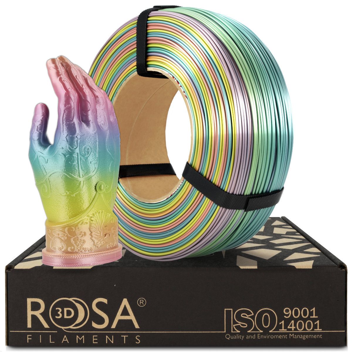 Rosa3D - PLA Rainbow - Arc-en-ciel soyeux (Silk Rainbow) - 1,75 mm - 1 kg Refill